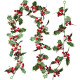 Supvox® Christmas Tree Decoration, 175cm Classic Christmas Tree Holly Decorative Strip, Holly Ornament for Christmas Home Decor, Christmas Decorations Items for Home, Xmas Wreath, Wall, Window, Door Supvox® Christmas Tree Decoration, 175cm Classic Christmas Tree Holly Decorative Strip, Holly Ornament for Christmas Home Decor, Christmas Decorations Items for Home, Xmas Wreath, Wall, Window, Door