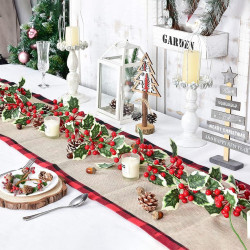 Supvox® Christmas Tree Decoration, 175cm Classic Christmas Tree Holly Decorative Strip, Holly Ornament for Christmas Home Decor, Christmas Decorations Items for Home, Xmas Wreath, Wall, Window, Door