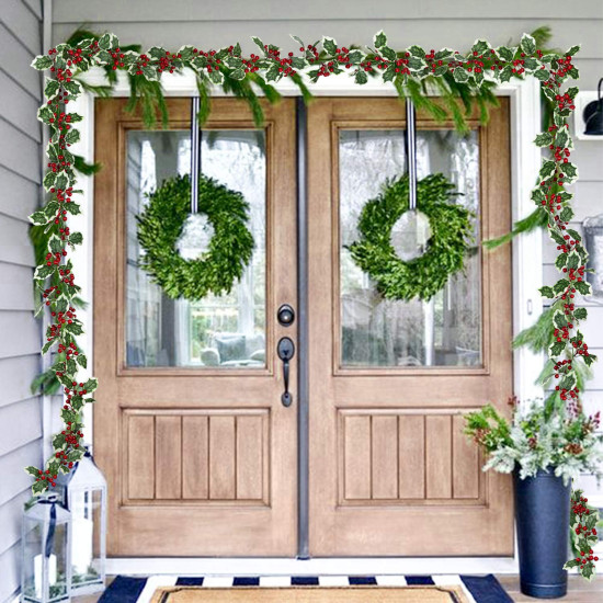 Supvox® Christmas Tree Decoration, 175cm Classic Christmas Tree Holly Decorative Strip, Holly Ornament for Christmas Home Decor, Christmas Decorations Items for Home, Xmas Wreath, Wall, Window, Door Supvox® Christmas Tree Decoration, 175cm Classic Christmas Tree Holly Decorative Strip, Holly Ornament for Christmas Home Decor, Christmas Decorations Items for Home, Xmas Wreath, Wall, Window, Door