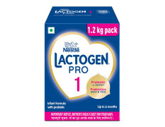 Lactogen Pro 1 Powder, 1.2Kg Pack, 0-6 Months, Infant Formula With Probiotic And Prebiotics