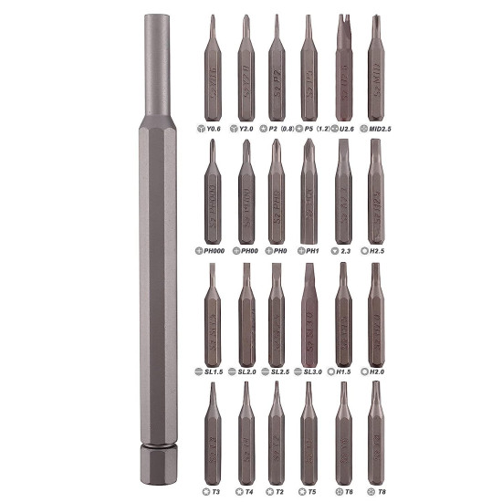 Spartan 24 in 1 Mini Precision Screwdriver Set With Case | Magnetic Head, Nickel Plated Alloy Bits, 24 Different Bits, Micro Bits | Suitable for Mobile Phone, Tablet, PC, Household Repair (Pack of 1)