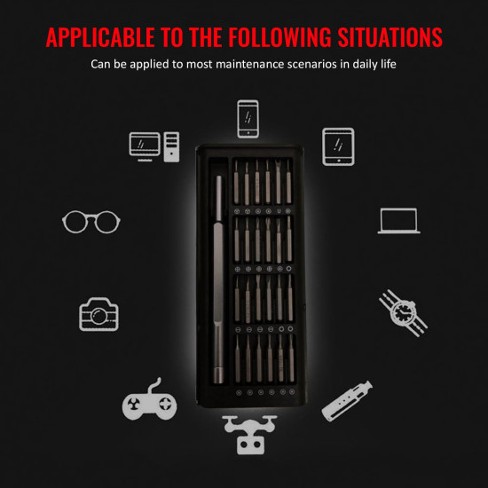 Spartan 24 in 1 Mini Precision Screwdriver Set With Case | Magnetic Head, Nickel Plated Alloy Bits, 24 Different Bits, Micro Bits | Suitable for Mobile Phone, Tablet, PC, Household Repair (Pack of 1)