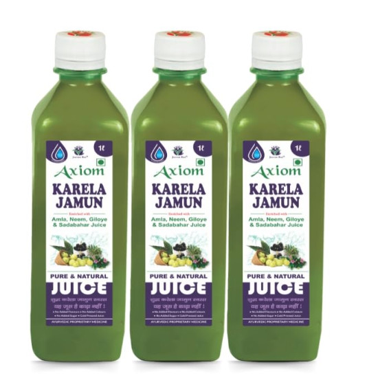 Axiom Karela Jamun Juice | Helps to Control Blood Sugar Level | Cholestrol Care Juice | Diavetic Care | Enriched with Pure and Natural Karela & Jamun Herbs | 1Ltr (Pack of 3) Axiom Karela Jamun Juice | Helps to Control Blood Sugar Level | Cholestrol Care Juice | Diavetic Care | Enriched with Pure and Natural Karela & Jamun Herbs | 1Ltr (Pack of 3)