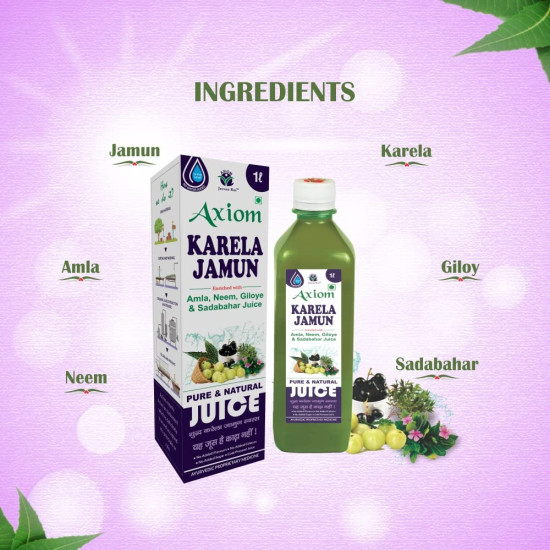 Axiom Karela Jamun Juice | Helps to Control Blood Sugar Level | Cholestrol Care Juice | Diavetic Care | Enriched with Pure and Natural Karela & Jamun Herbs | 1Ltr (Pack of 3) Axiom Karela Jamun Juice | Helps to Control Blood Sugar Level | Cholestrol Care Juice | Diavetic Care | Enriched with Pure and Natural Karela & Jamun Herbs | 1Ltr (Pack of 3)