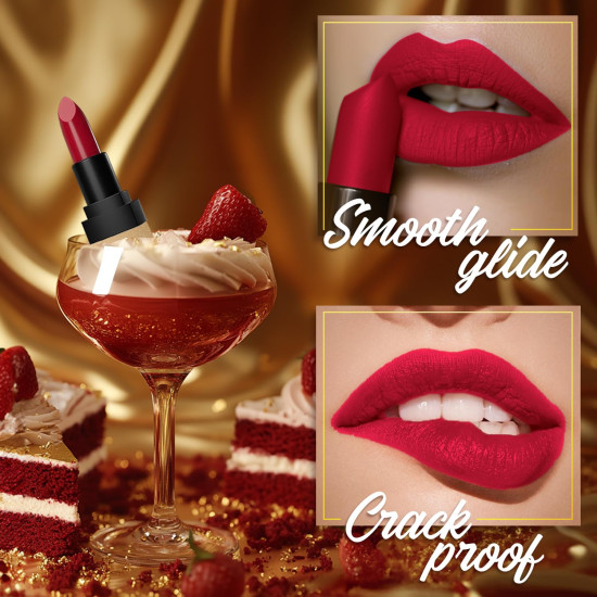 FACES CANADA Comfy Matte Velvet Touch Lipstick - Red Velvet Cake 01, 4.2g | Velvety Matte Finish | 8HR Longstay | Intense Colour | Hydrating Lips | Smooth Application