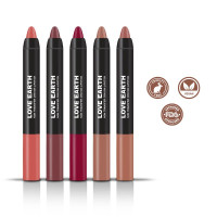Love Earth Crayon Lipstick 2.O Matte Finish Combo Kit | Lightweight, Non-Lasting, Non-Transfer,Smudge Proof, Creamy Matte Lipstick Set | Multicolor Crayon Lipstick -Multicolor (3.5g X 5) 17.5grm