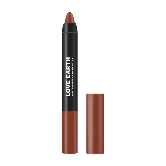Love Earth Non-Transfer Crayon Lipstick-Coffee Rose | Lightweight & Longlasting, Smudge Proof, Transferproof, Matte | up to 12 Hours Stay - 3.5g