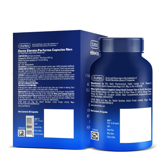 Durex Elevate Performa Shilajit Capsules For Men Durex Elevate Performa Shilajit Capsules For Men