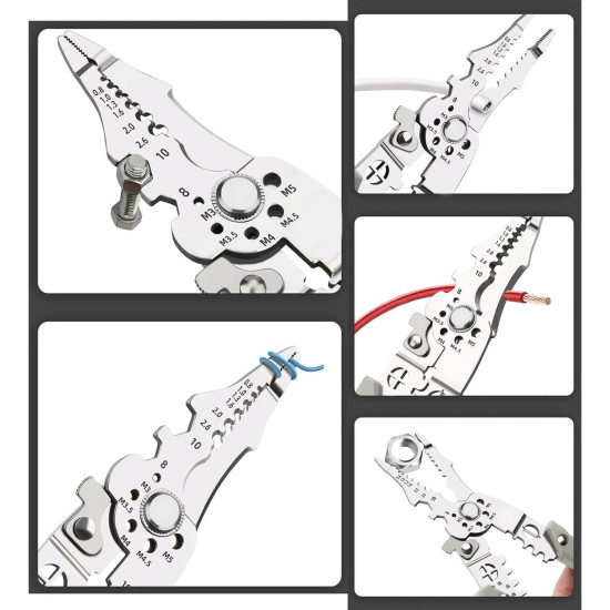 ELMVIA All in 1 Multifunction Stainless Steel Wire Stripper/Wire Crimping Tool, Wire Cutter, Wire Crimper, Cable Stripper, Wiring Tools and Multi-Function Hand Tool (ALL IN 1)