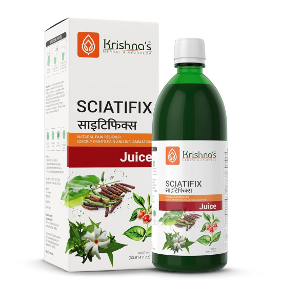 KRISHNA'S HERBAL & AYURVEDA Sciatifix Herbal Juice - Good source of calcium | Strengthens bones and muscles | 100% Organic Ingredients, No Artificial Colors & Gluten Free - 1000 ml (Pack of 1)