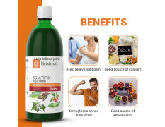 KRISHNA'S HERBAL & AYURVEDA Sciatifix Herbal Juice - Good source of calcium | Strengthens bones and muscles | 100% Organic Ingredients, No Artificial Colors & Gluten Free - 1000 ml (Pack of 1)