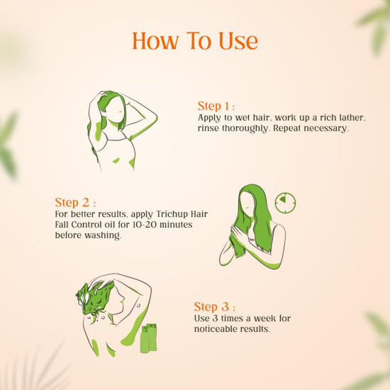 Trichup Hair Fall Control Natural Shampoo 640 ml - Enriched with Bhringraj - Cleanse Your Hair Effectively & Protect From Breakage - Get Healthy & Shiny Hair All Day Long