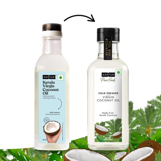 Kapiva Virgin Cold-Pressed Coconut Oil 250ml | 100% Pure, Unrefined, Organic & Edible | For Cooking, Skin & Baby Care, Oil Pulling | Coconut Oil For Hair | Keto Friendly Kapiva Virgin Cold-Pressed Coconut Oil 250ml | 100% Pure, Unrefined, Organic & Edible | For Cooking, Skin & Baby Care, Oil Pulling | Coconut Oil For Hair | Keto Friendly
