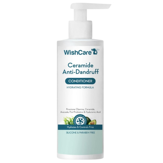 WishCare Ceramide Anti Dandruff Conditioner | Reduces Dandruff & Scalp Itchiness | Conditioner For Dry Hair, Frizzy Hair | With Piroctone Olamine & Hyaluronic Acid | 200ml