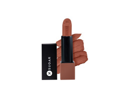 SUGAR Cosmetics Glide Peptide Serum Lipstick with Hyaluronic Acid & Vitamin E | Velvet Matte Finish | Long Lasting & Pigmented | 1 Swipe Full Coverage | 4.2gm - 03 Sahara Sands