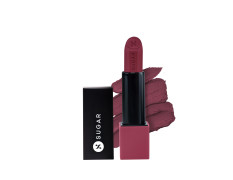 SUGAR Cosmetics Glide Peptide Serum Lipstick with Hyaluronic Acid & Vitamin E | Velvet Matte Finish | Long Lasting & Pigmented | 1 Swipe Full Coverage | 4.2gm - 06 Moscow Mulberry