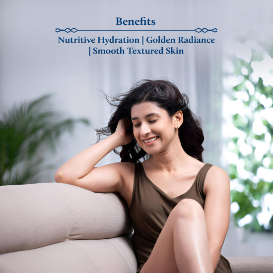 Blue Nectar Gold Body Milk for Women & Men | Body Lotion with Plant Based AHA & Niacinamide | Moisturizer for Body | All Skin Types (14 Herbs, 100ml)