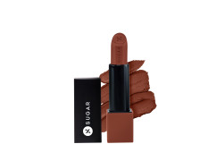 SUGAR Cosmetics Glide Peptide Serum Lipstick with Hyaluronic Acid & Vitamin E | Velvet Matte Finish | Long Lasting & Pigmented | 1 Swipe Full Coverage | 4.2gm - 07 Tuscany Truffle