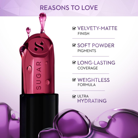 SUGAR Cosmetics Glide Peptide Serum Lipstick with Hyaluronic Acid & Vitamin E | Velvet Matte Finish | Long Lasting & Pigmented | 1 Swipe Full Coverage | 4.2gm - 02 Positano Peach