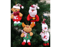 HOM 4 Pcs Christmas Tree Decoration Items - Christmas Decor with Santa Claus Ornaments for Xmas Tree, Door, Window (Red, 4PCS)