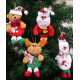 HOM 4 Pcs Christmas Tree Decoration Items - Christmas Decor with Santa Claus Ornaments for Xmas Tree, Door, Window (Red, 4PCS)