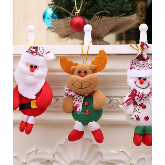HOM 4 Pcs Christmas Tree Decoration Items - Christmas Decor with Santa Claus Ornaments for Xmas Tree, Door, Window (Red, 4PCS)