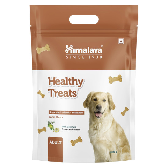 Himalaya Healthy Treats for Adult Dogs | Lamb | 900g | with Gokshura & Flaxseed | Protein-Rich Fitness Snack