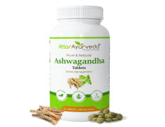 Attar Ayurveda Ashwagandha tablet (500mg) - 60 tablets | General Wellness | Stress Relief | Improves Strength and Energy | Pure and Natural