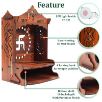 Sehaz Artworks Pooja Mandir for Home Big Size | Puja Mandir for Home Wall Mounted | Wooden Temple | Pooja Stand