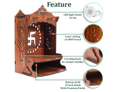 Sehaz Artworks Pooja Mandir for Home Big Size | Puja Mandir for Home Wall Mounted | Wooden Temple | Pooja Stand