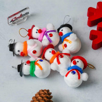eCraftIndia Merry Christmas Decor Snowman Hanging Ornaments (Pack of 6) Props Christmas Tree Decorations Items for Home Office | Xmas Gift for Women Men Family Friends