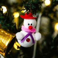 eCraftIndia Merry Christmas Decor Snowman Hanging Ornaments (Pack of 6) Props Christmas Tree Decorations Items for Home Office | Xmas Gift for Women Men Family Friends