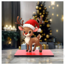 Deer 4mm MDF Tabletop showpiece, Christmas Gift, Christmas Decoration Item for Home