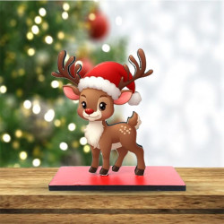Deer 4mm MDF Tabletop showpiece, Christmas Gift, Christmas Decoration Item for Home