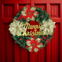 TIED RIBBONS Artificial Christmas Wreath (Large, 33 cm) for Church Decoration Table Tree Wall Door Hanging Decorative Ornaments Xmas Garlands - Christmas Decorations Items for Home