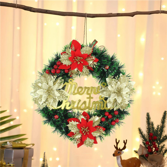 TIED RIBBONS Artificial Christmas Wreath (Large, 33 cm) for Church Decoration Table Tree Wall Door Hanging Decorative Ornaments Xmas Garlands - Christmas Decorations Items for Home
