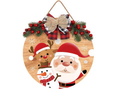 Wooden Christmas Decoration Wreath Banner Door Wall Hanging| Christmas Tree Decoration Items| Hanging Ornaments Props|Decorations Items for Home Office