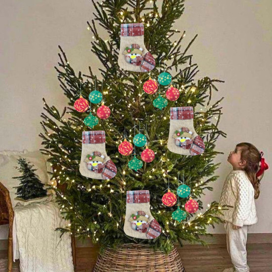 Wanna Party Christmas Stockings Decoration Christmas Hanging Socks Suitable for Christmas Tree Ornament Items Xmas Home Wall Decor- Set of 1