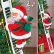 TIED RIBBONS Santa Claus on Ladder (Multi, 24 cm x 12 cm) Santa Climbing Ladder Doll Decoration Toy for Xmas Party Home Door Wall Decoration - Christmas Decorations for Home