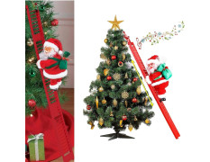 TIED RIBBONS Santa Claus on Ladder (Multi, 24 cm x 12 cm) Santa Climbing Ladder Doll Decoration Toy for Xmas Party Home Door Wall Decoration - Christmas Decorations for Home