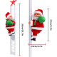 TIED RIBBONS Santa Claus on Ladder (Multi, 24 cm x 12 cm) Santa Climbing Ladder Doll Decoration Toy for Xmas Party Home Door Wall Decoration - Christmas Decorations for Home