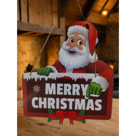 CraftVatika Christmas Decoration Items, Wooden Christmas Decoration Door Wall Hanging | Christmass Tree Decor Items | Xmas Party | Xmas Decor Wall Hanging Gift Items for Home Office Wall (Type 2)