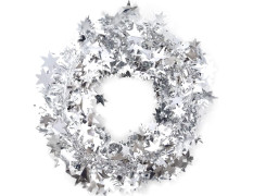 TIED RIBBONS 32 feet Silver Star Tinsel Garland with Wire Sparkly Stars Christmas for Tree Door Dining Home Table Wall Hanging Item Ornament - Christmas Decorations for Home - (Silver, 32 feet)