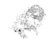 TIED RIBBONS 32 feet Silver Star Tinsel Garland with Wire Sparkly Stars Christmas for Tree Door Dining Home Table Wall Hanging Item Ornament - Christmas Decorations for Home - (Silver, 32 feet)