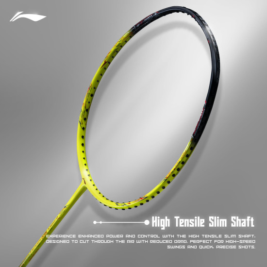 Li-Ning Li-Ning G-Force 3800 II Superlite Unstrung Badminton Racket with Full Cover | 5U | Maximum Tension ≤ 30 Lbs (Lime/Black)