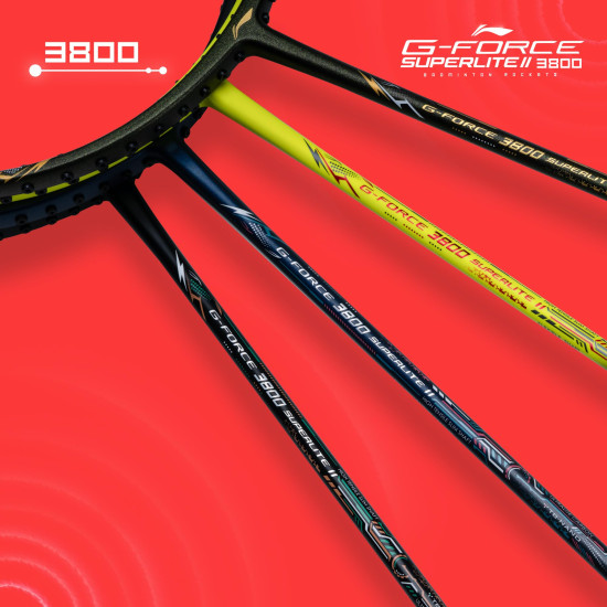 Li-Ning Li-Ning G-Force 3800 II Superlite Unstrung Badminton Racket with Full Cover | 5U | Maximum Tension ≤ 30 Lbs (Navy/Grey)