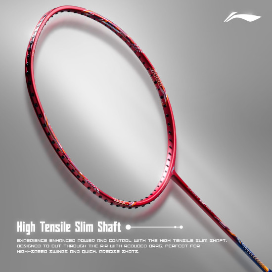 Li-Ning Li-Ning G-Force 3800 II Superlite Unstrung Badminton Racket with Full Cover | 5U | Maximum Tension ≤ 30 Lbs (DarK Red/Navy)