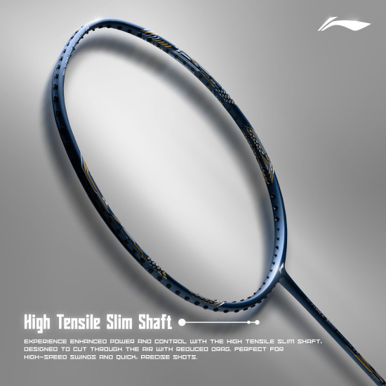 Li-Ning Li-Ning G-Force 3800 II Superlite Unstrung Badminton Racket with Full Cover | 5U | Maximum Tension ≤ 30 Lbs (Navy/Neon Green)