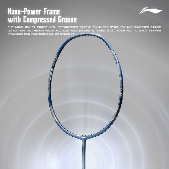 Li-Ning Li-Ning G-Force 3800 II Superlite Unstrung Badminton Racket with Full Cover | 5U | Maximum Tension ≤ 30 Lbs (Navy/Neon Green)