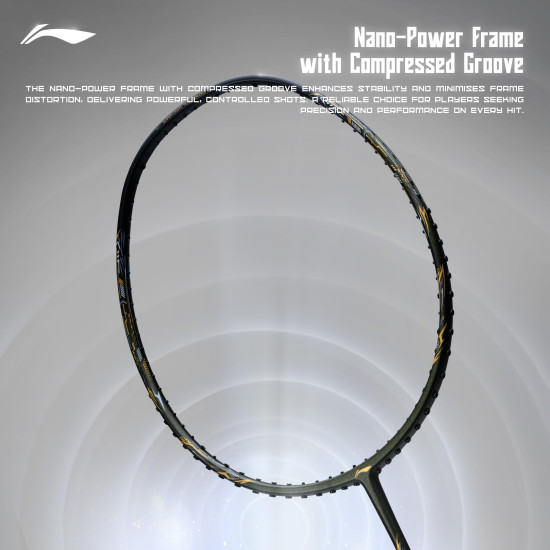 Li-Ning Li-Ning G-Force 3800 II Superlite Unstrung Badminton Racket with Full Cover | 5U | Maximum Tension ≤ 30 Lbs (Olive Green/Black)